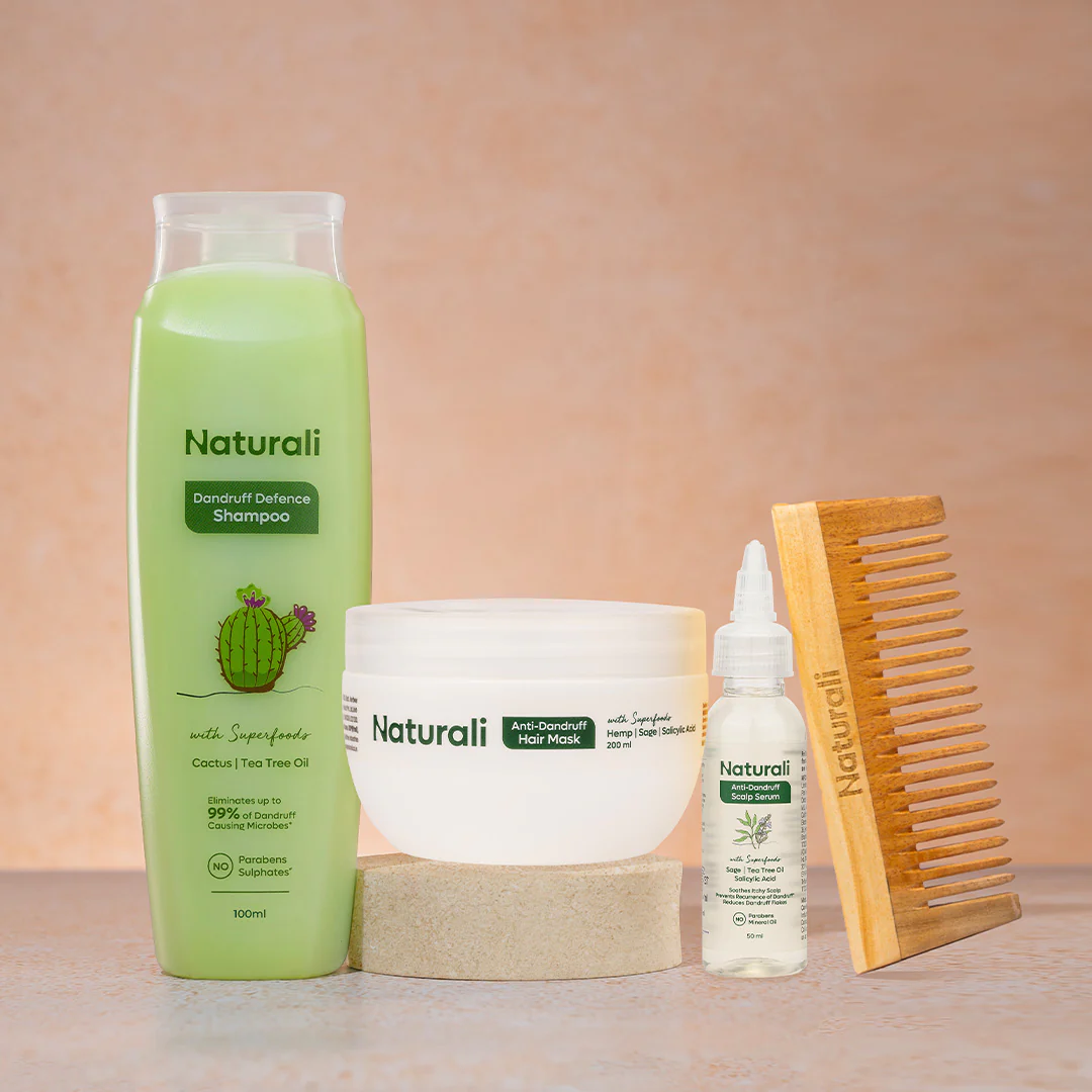 Dandruff Defence Shampoo + Anti-Dandruff Hair Mask + Scalp Serum + Wooden Comb - Image 8