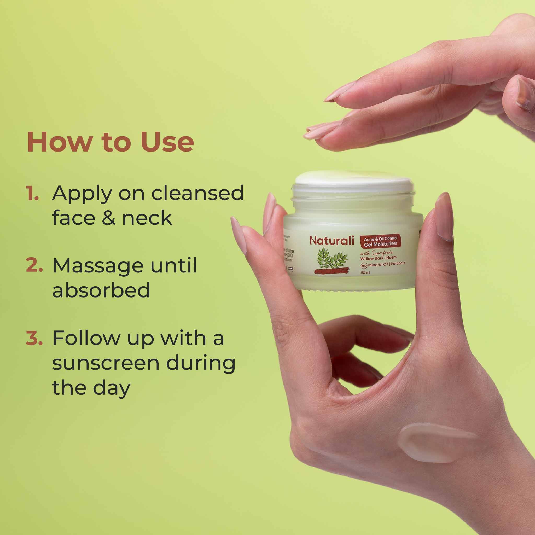 Naturali Acne & Oil Control Face Moisturiser With Willow Bark & Neem - Image 6