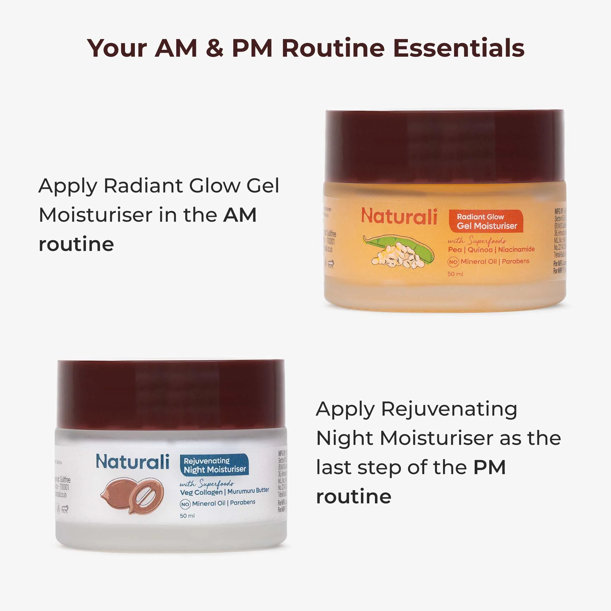 Naturali AM & PM Glow Essentials - Radiant Glow Gel Moisturiser + Rejuvenating Night Cream - Image 4