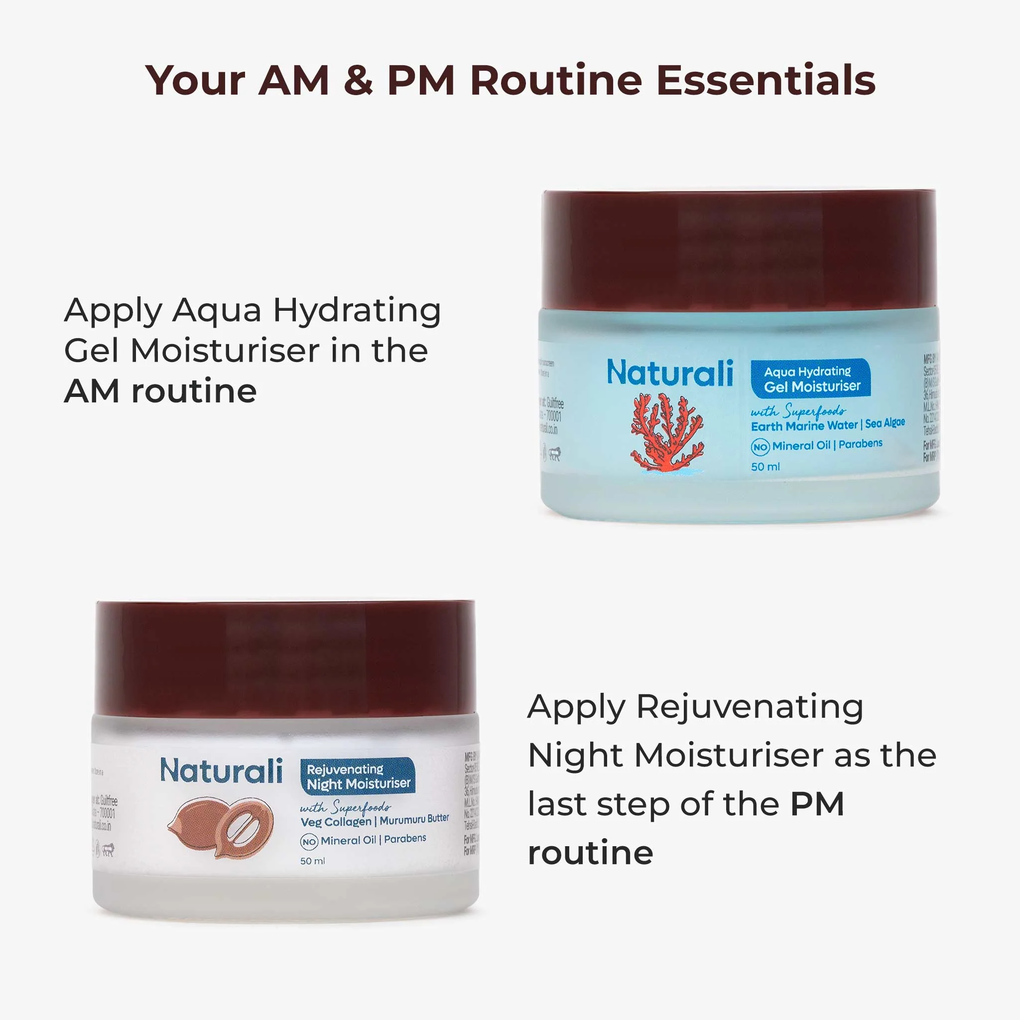 Naturali AM & PM Hydration Essentials - Aqua Hydrating Gel Moisturiser + Rejuvenating Night Cream - Image 4