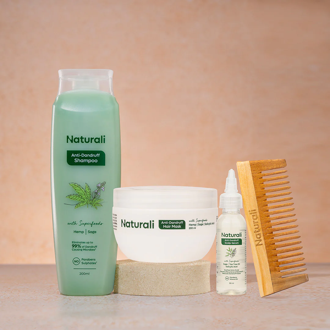 Naturali Anti-Dandruff Shampoo + Hair Mask + Scalp Serum + Wooden Comb - Image 7