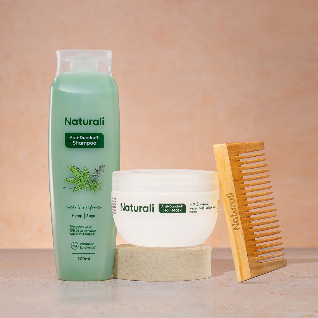 Naturali Anti-Dandruff Shampoo + Hair Mask + Wooden Comb - Image 8