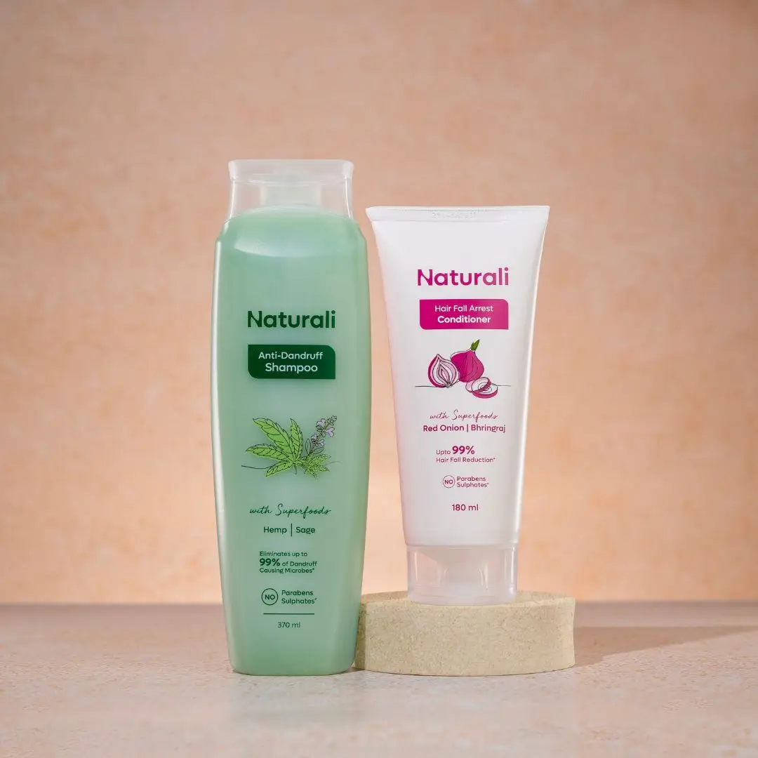 Naturali Anti-Dandruff Shampoo + Hairfall Arrest Conditioner + Wooden Neem Comb - Image 6