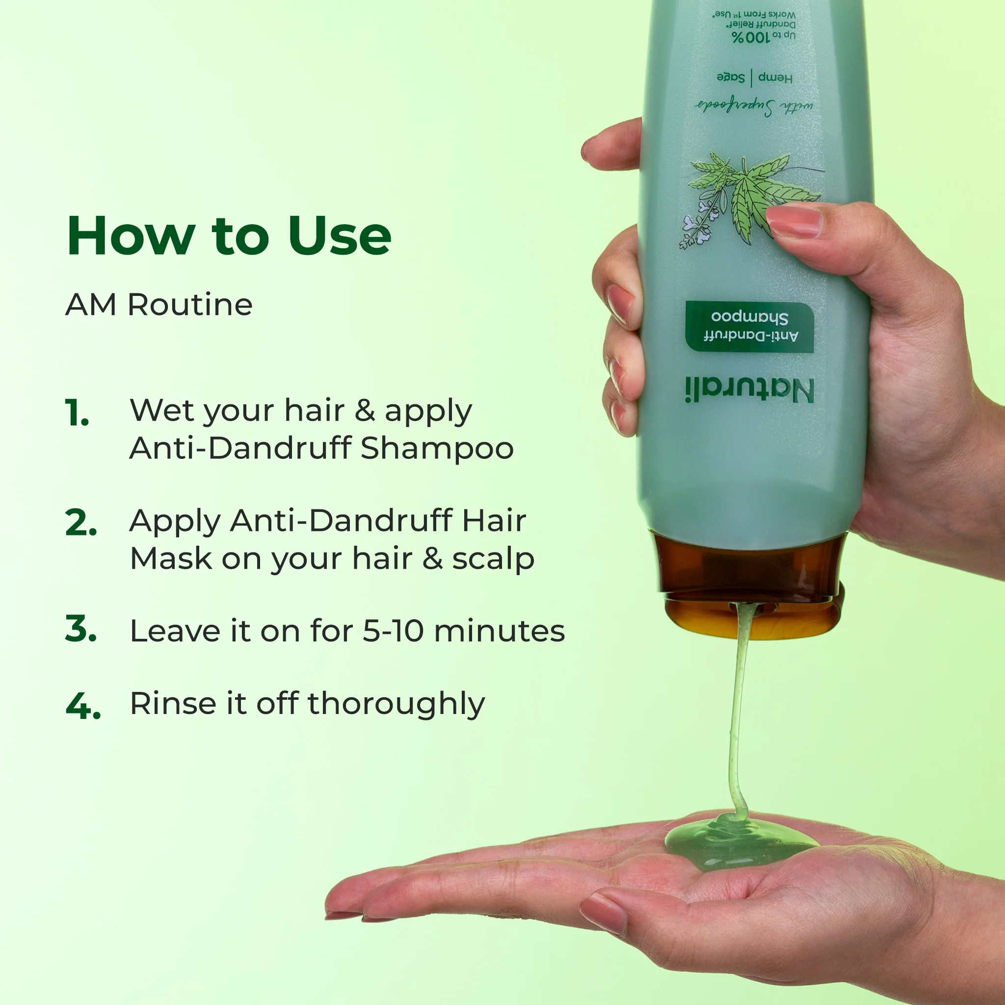 Naturali Anti-Dandruff Total Care Routine - Shampoo + Hair Mask + Scalp Serum + Scalp Massager (Hemp Range) - Image 6