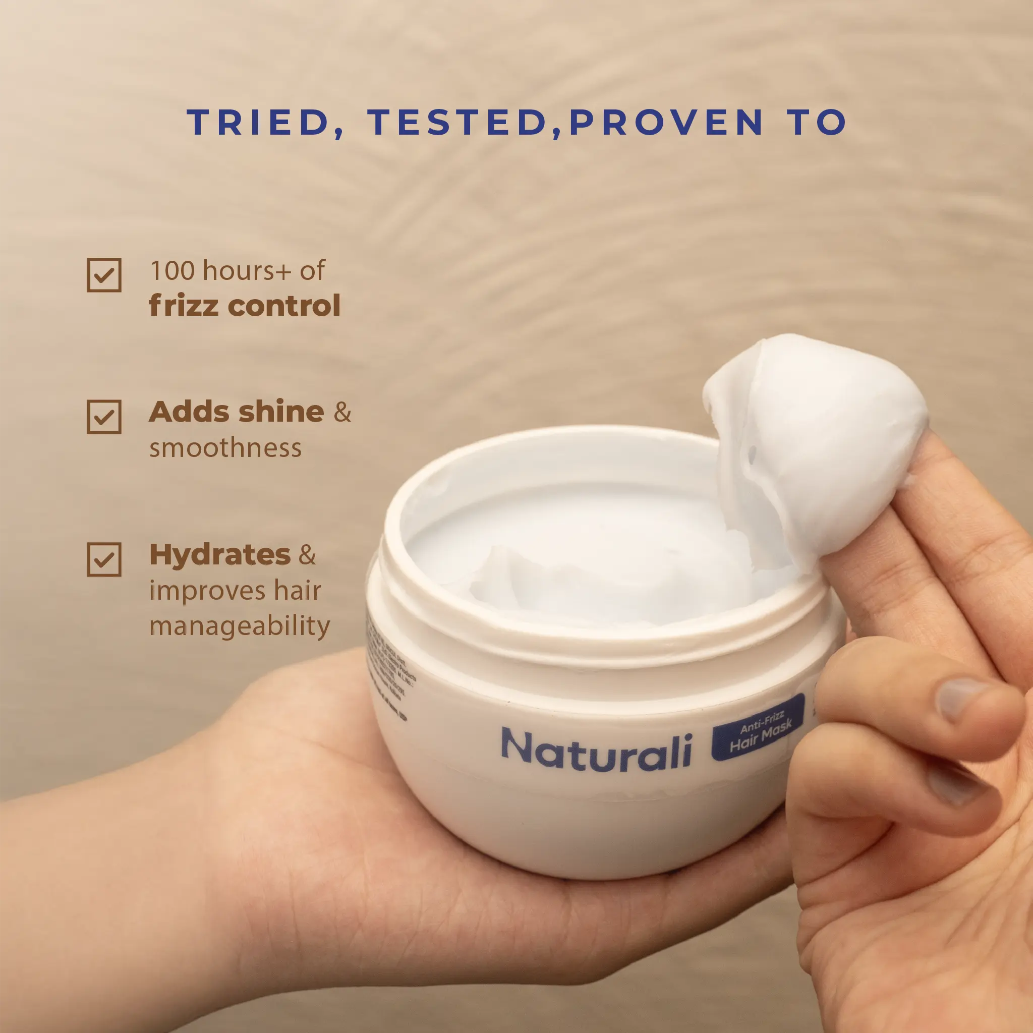 Naturali Anti-Frizz Hair Mask with Argan Oil, Quinoa, and Hyaluronic Acid - Image 3