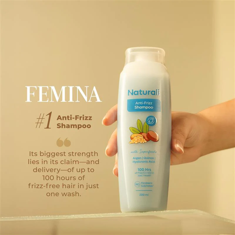 Naturali Anti-Frizz Shampoo with Argan Oil, Quinoa & Hyaluronic Acid - Image 3