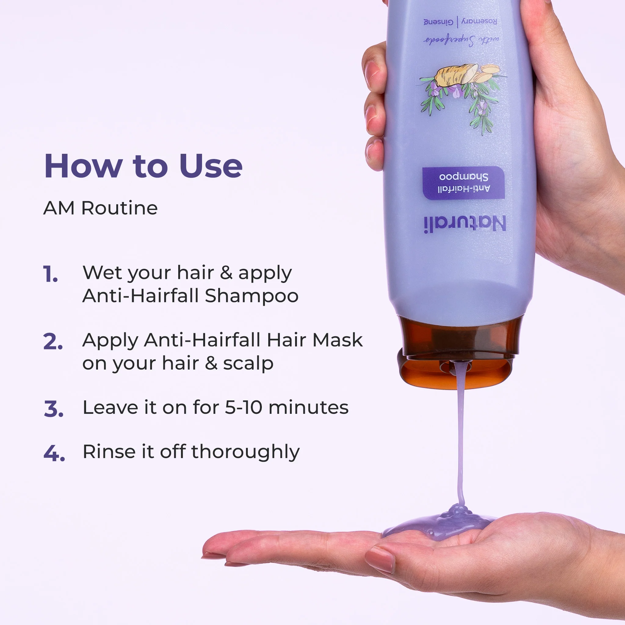 Naturali Anti-Hairfall Day to Night Combo - Anti-Hairfall Shampoo + Anti-Hairfall Hair Mask + Anti-Hairfall Scalp Serum + Scalp Massager - Image 6