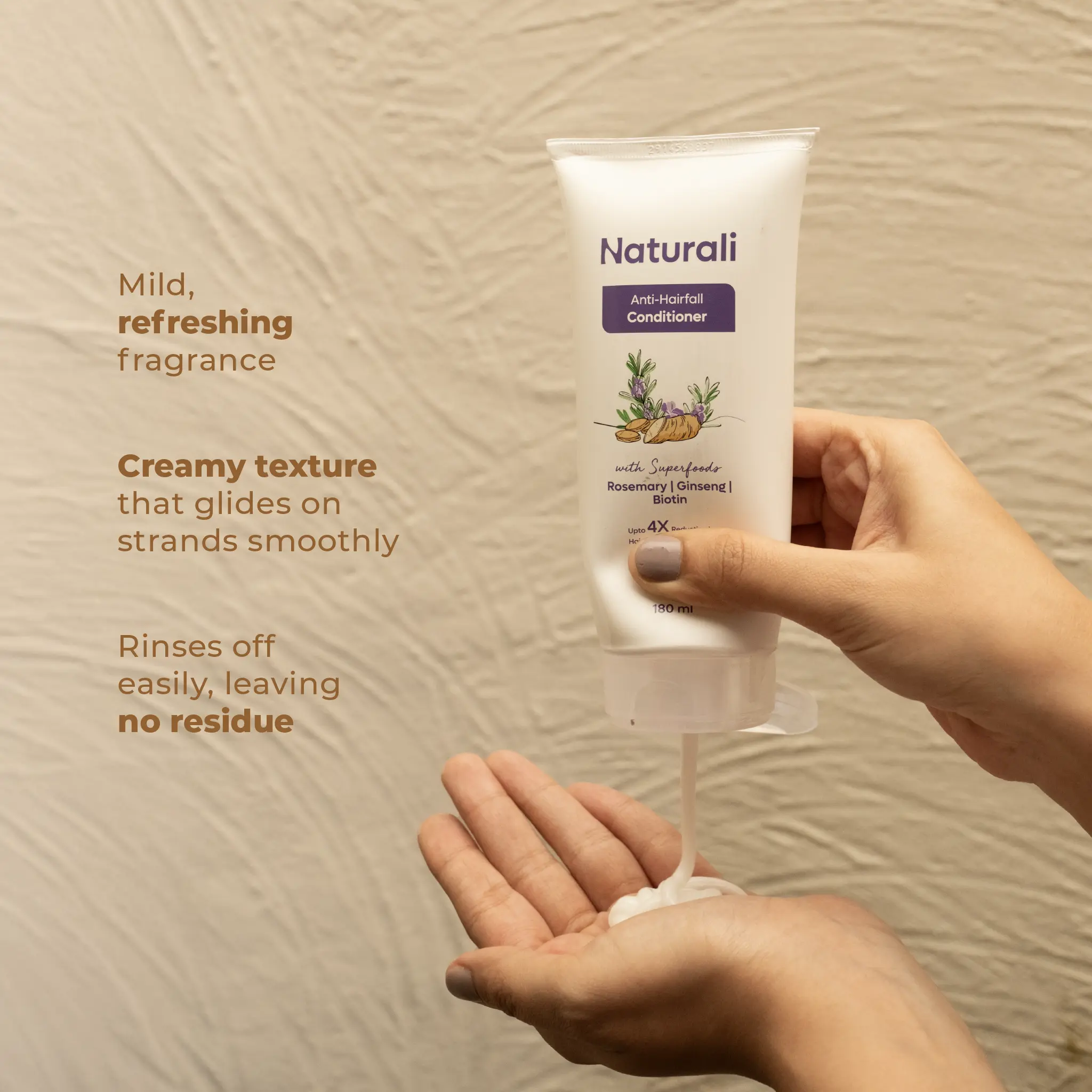 Naturali Anti-Hairfall Essentials - Shampoo + Conditioner + Wooden comb - Image 5