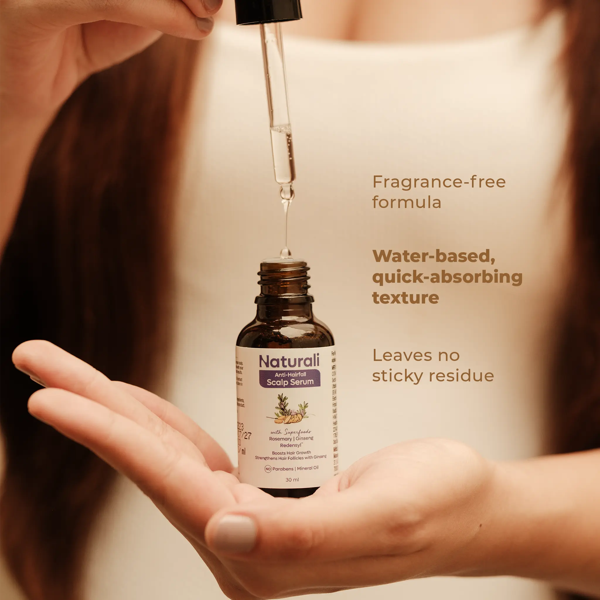 Naturali Anti-Hairfall Scalp Serum With Rosemary,Korean Ginseng & Redensyl - Image 3