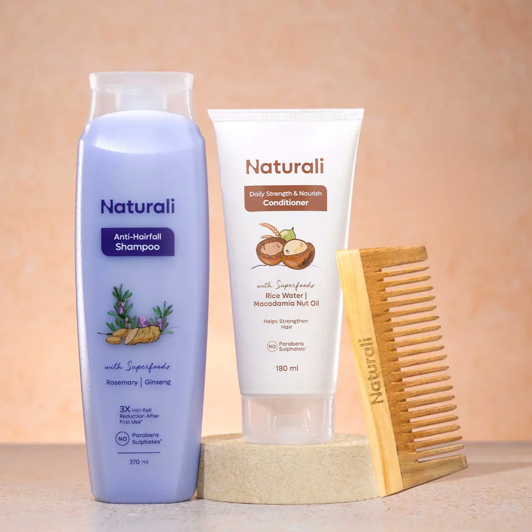 Naturali Anti-Hairfall Shampoo + Strength & Nourish Conditioner + Comb - Image 9