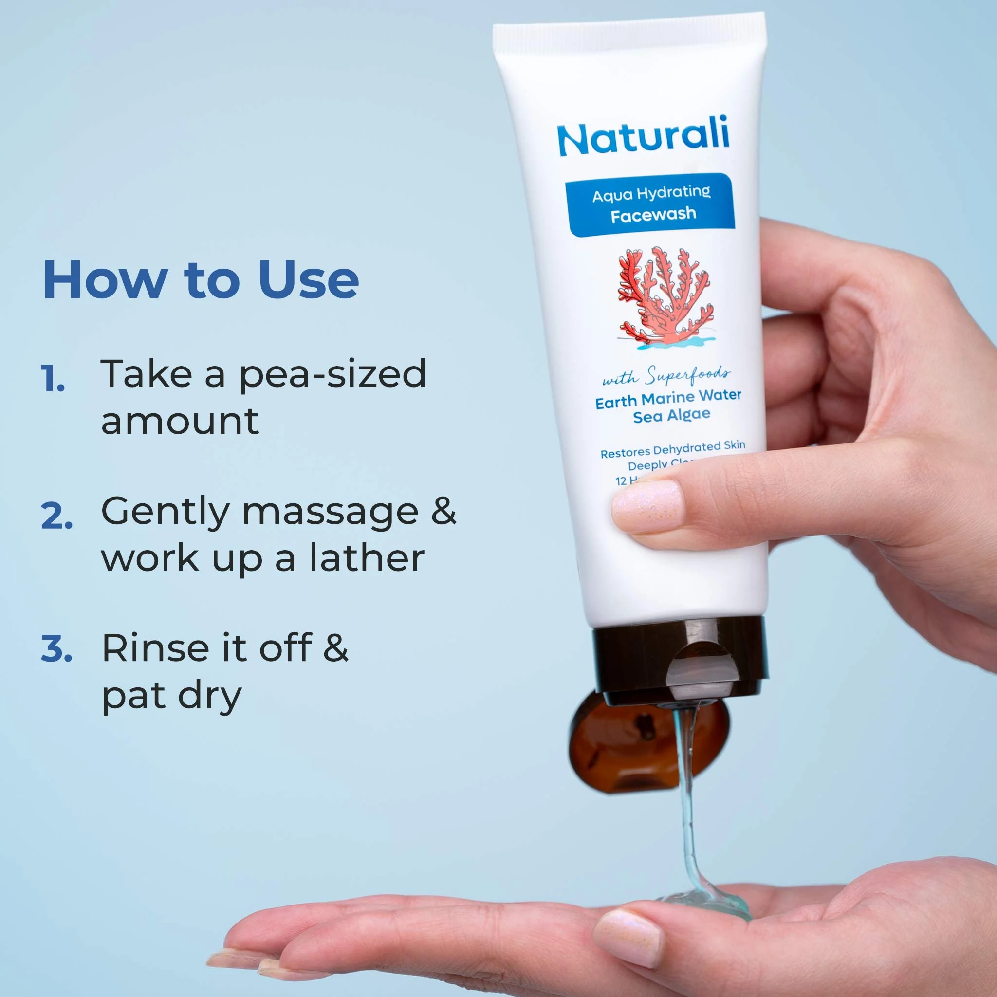 Naturali Aqua Hydrating Face Wash With Earth Marine Water, Sea Algae & Shea Butter - Image 7