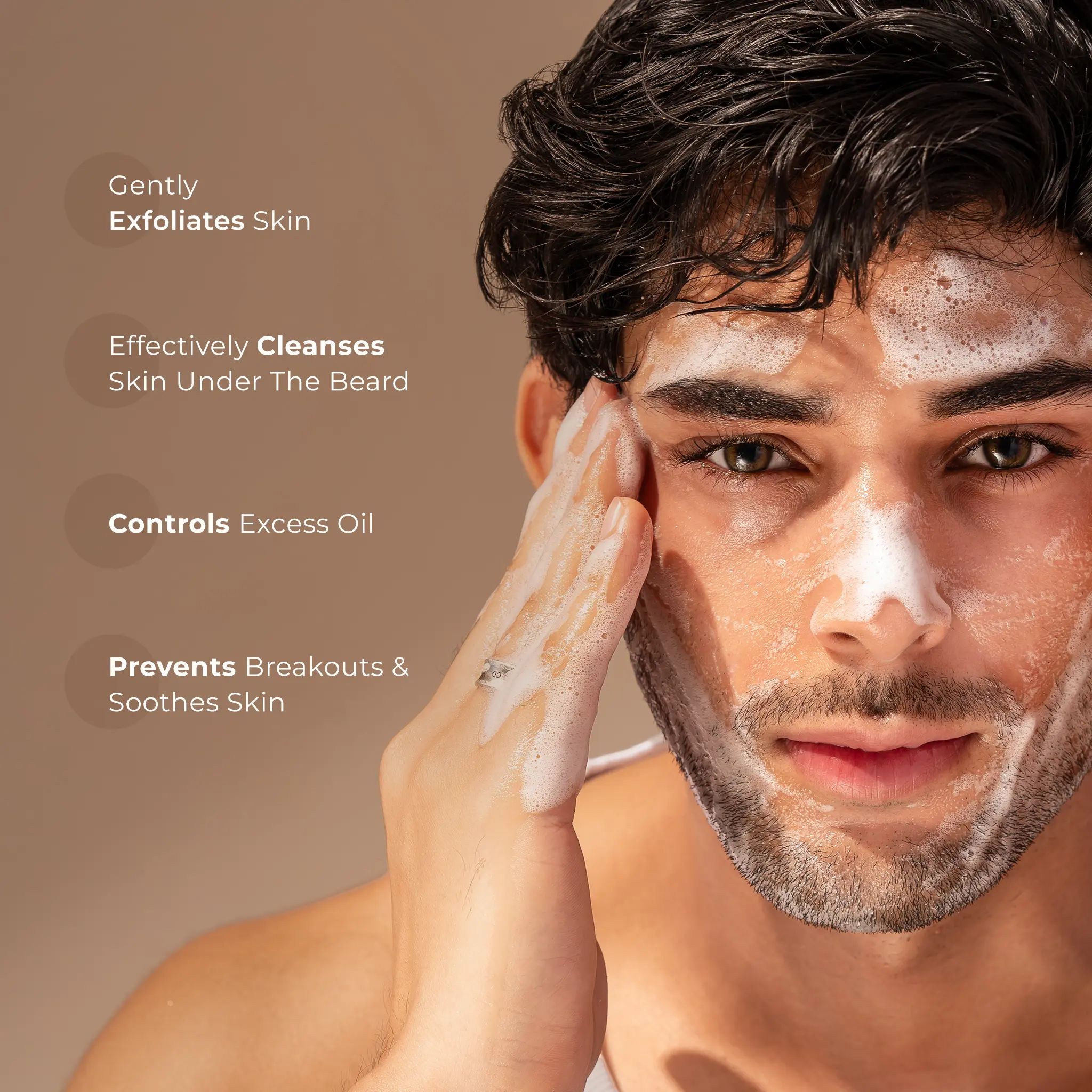 Naturali Clarifying Foaming Face Wash For Men With Green Tea, Willow Bark & Glycolic Acid - Image 3