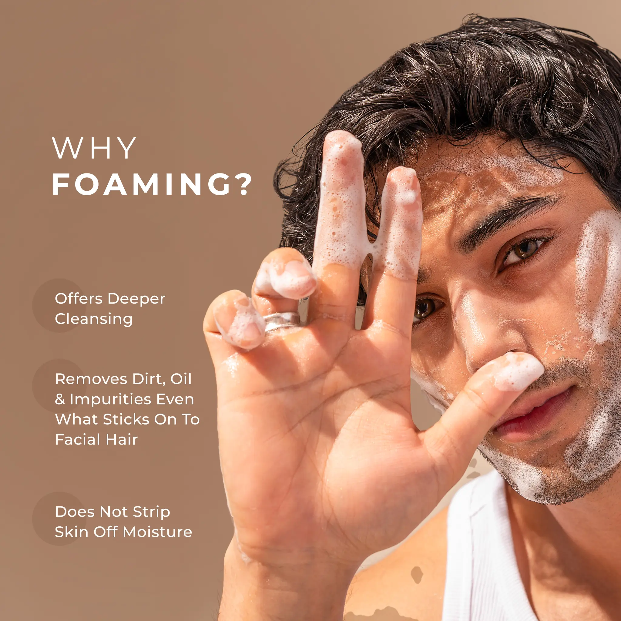 Naturali Clarifying Foaming Face Wash For Men With Green Tea, Willow Bark & Glycolic Acid - Image 4