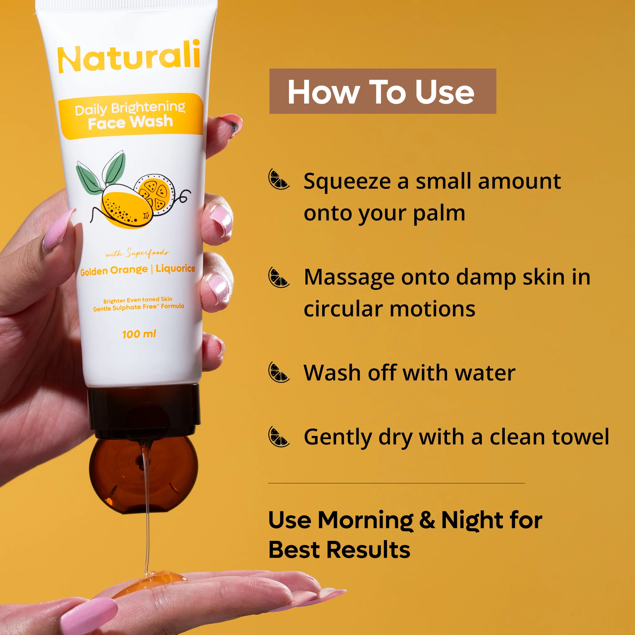 Naturali Daily Brightening Face Wash with Golden Orange & Liquorice - Image 7