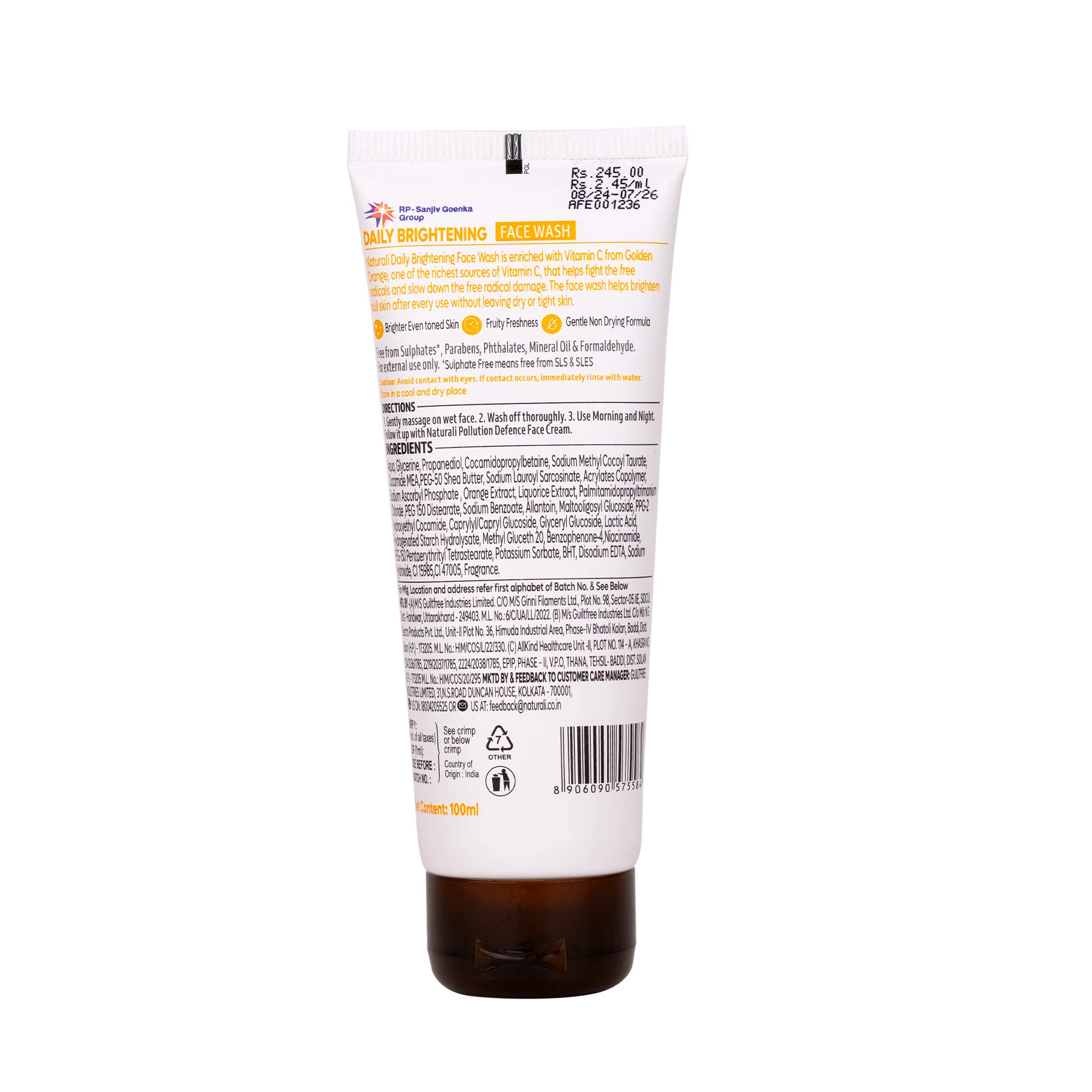 Naturali Daily Brightening Face Wash with Golden Orange & Liquorice - Image 9
