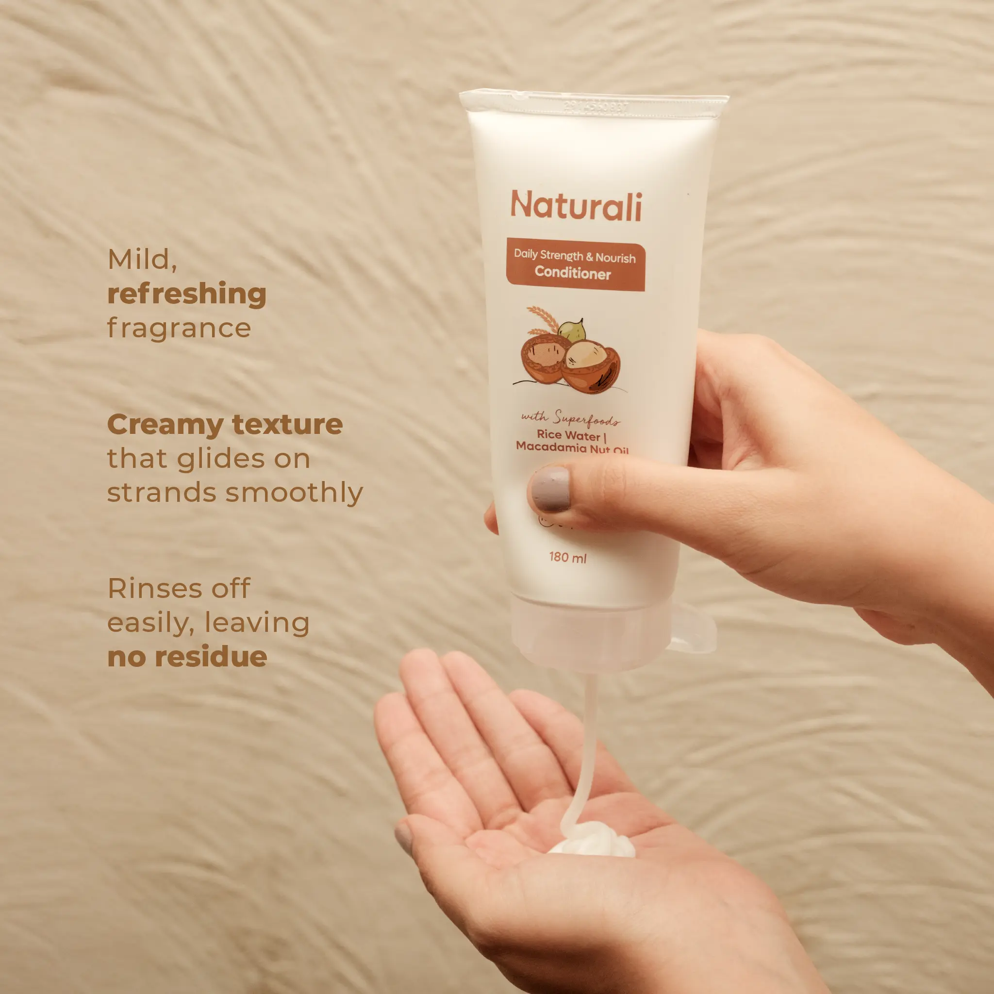 Naturali Daily Strength & Nourish Conditioner with Rice Water & Macadamia Nut Oil - Image 3