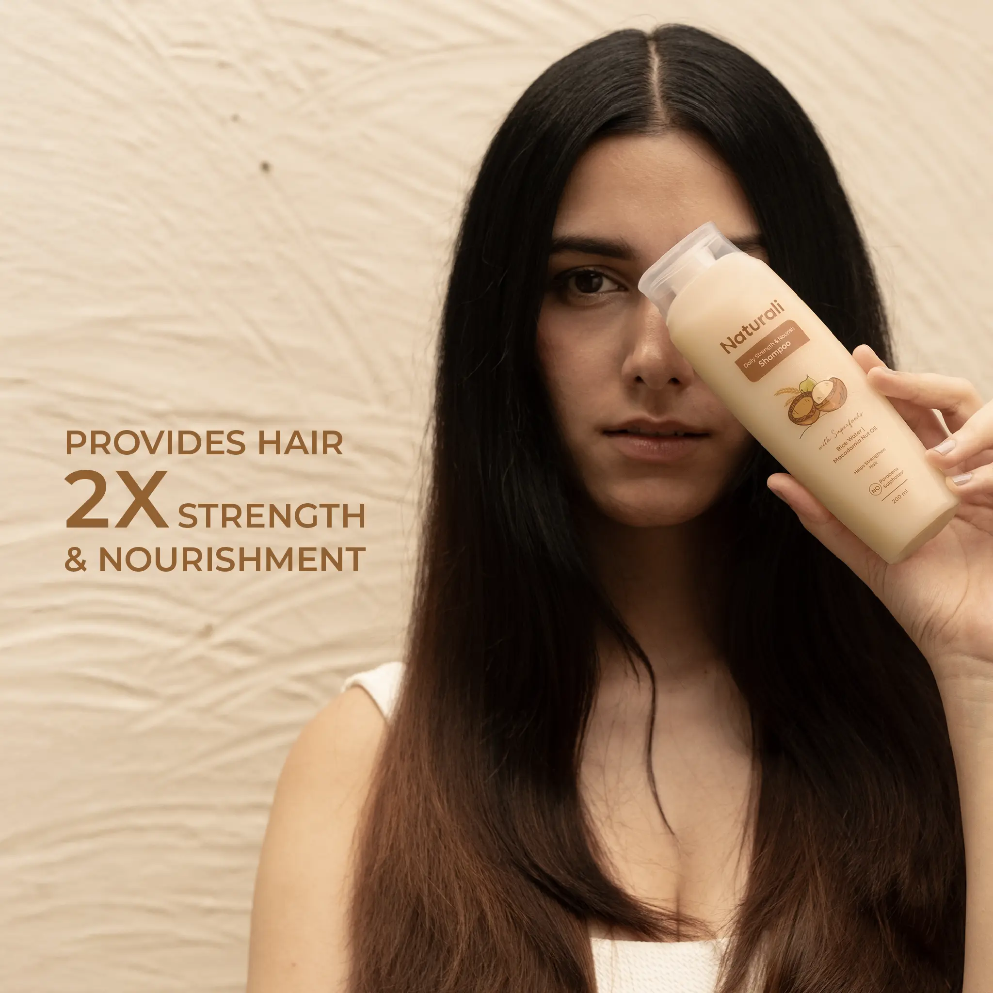 Naturali Daily Strength & Nourish Shampoo with Rice Water For Frizz Control & Shine - Image 3