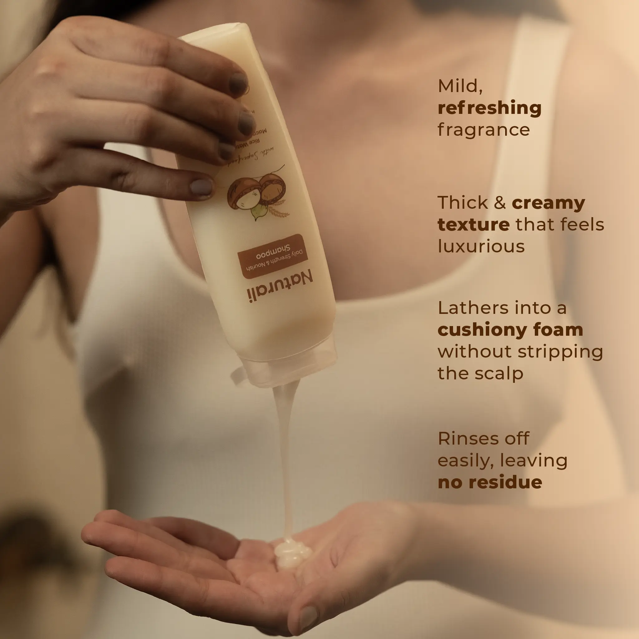 Naturali Daily Strength & Nourish Shampoo with Rice Water For Frizz Control & Shine - Image 4