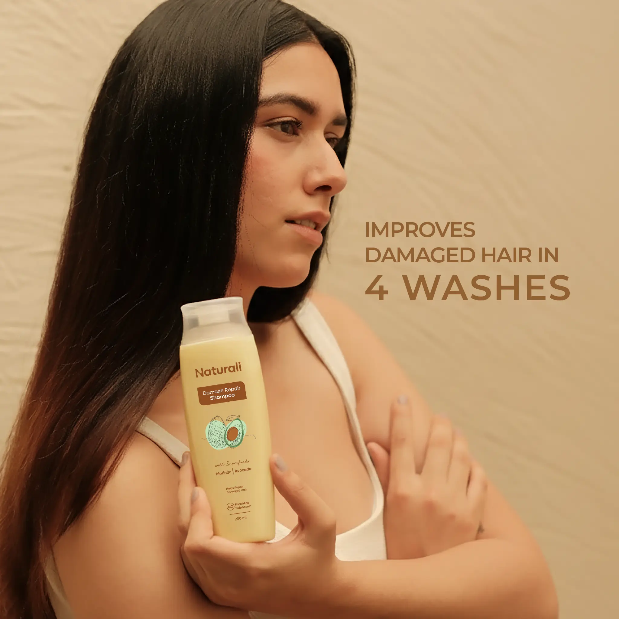 Naturali Damage Repair Shampoo for Split Ends & Breakage with Avocado - Image 3