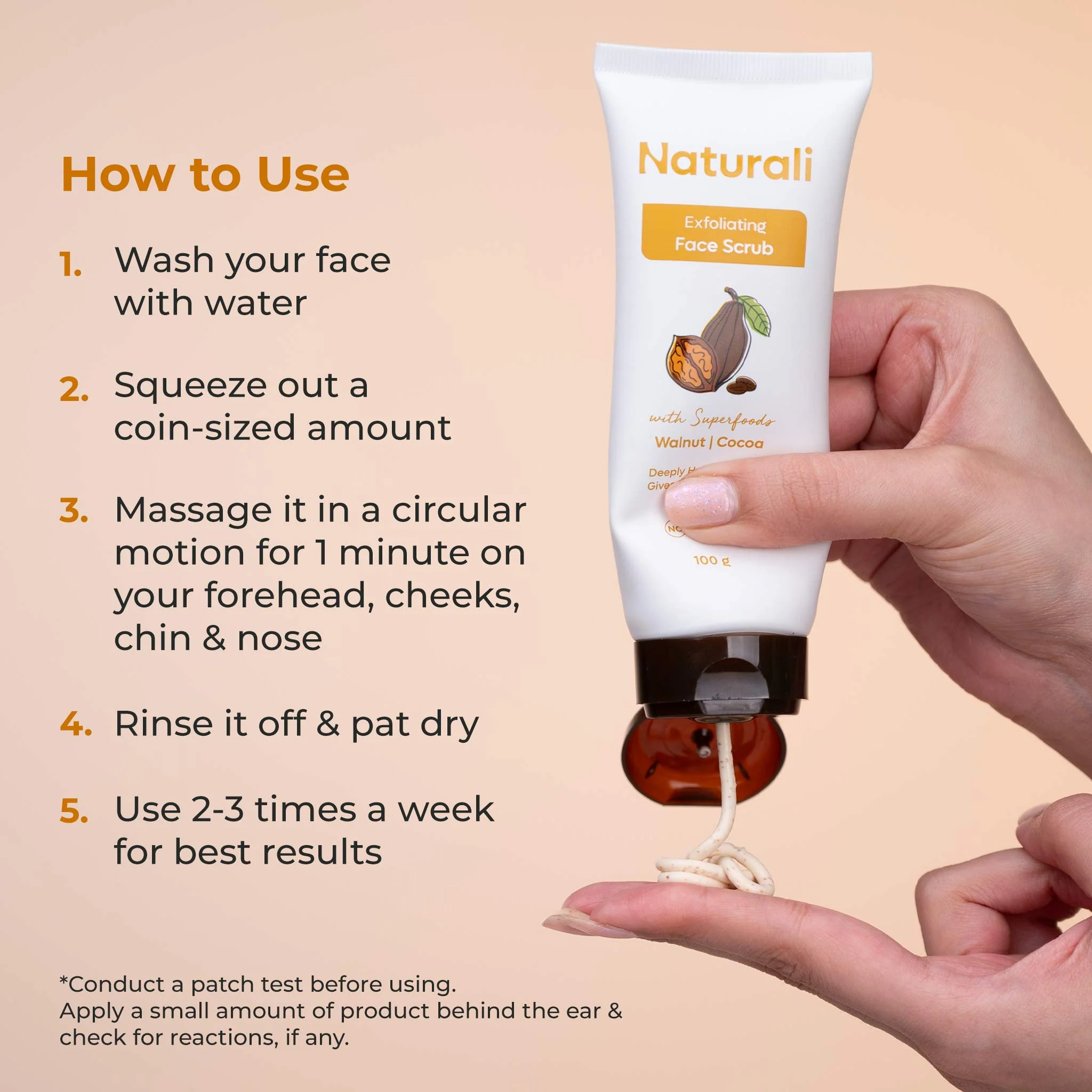 Naturali Exfoliating Face Scrub With Walnut, Cocoa Butter & Shea Butter - Image 6