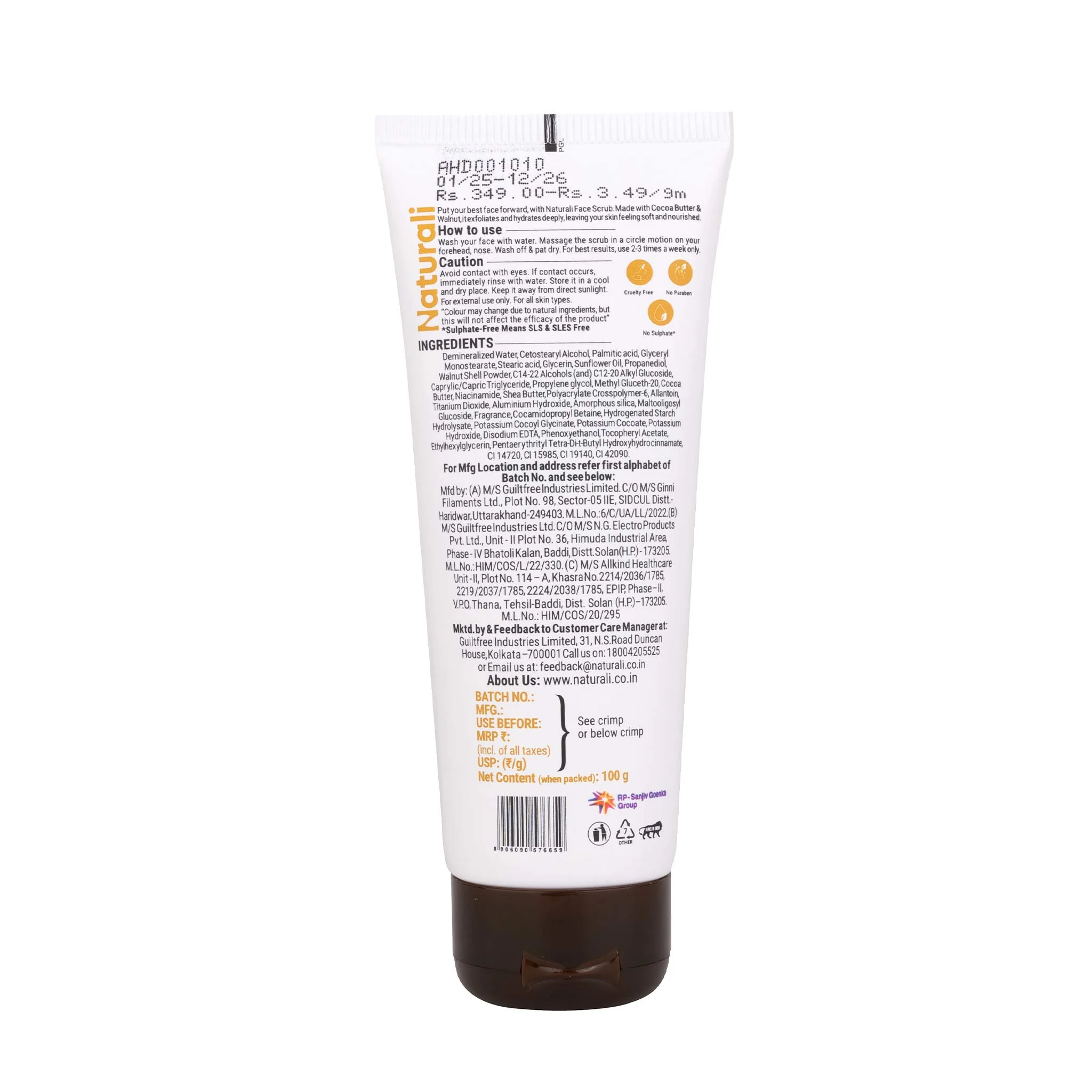 Naturali Exfoliating Face Scrub With Walnut, Cocoa Butter & Shea Butter - Image 7
