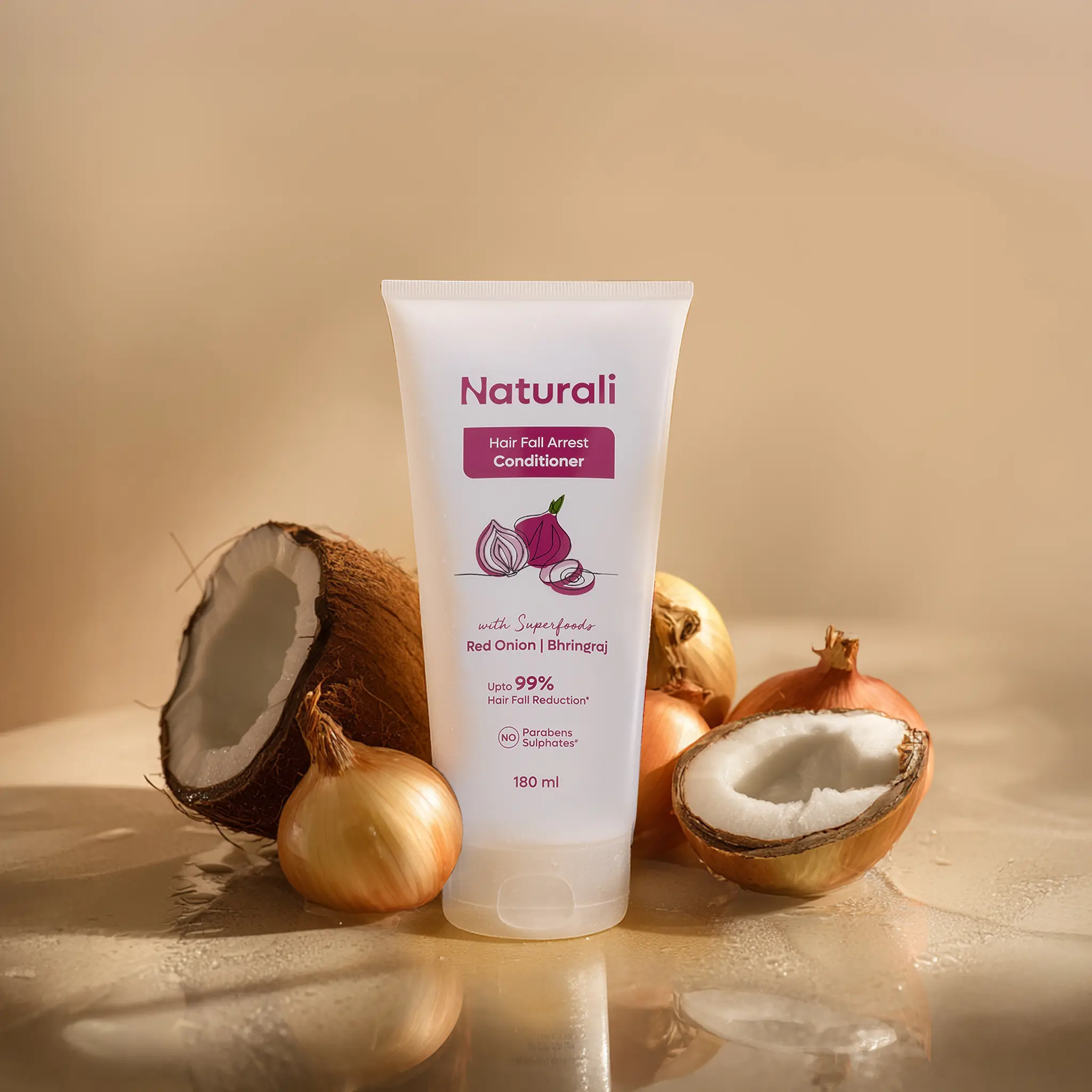 Naturali Hair Fall Arrest Conditioner with Red Onion, Coconut and Bhringraj - Image 11