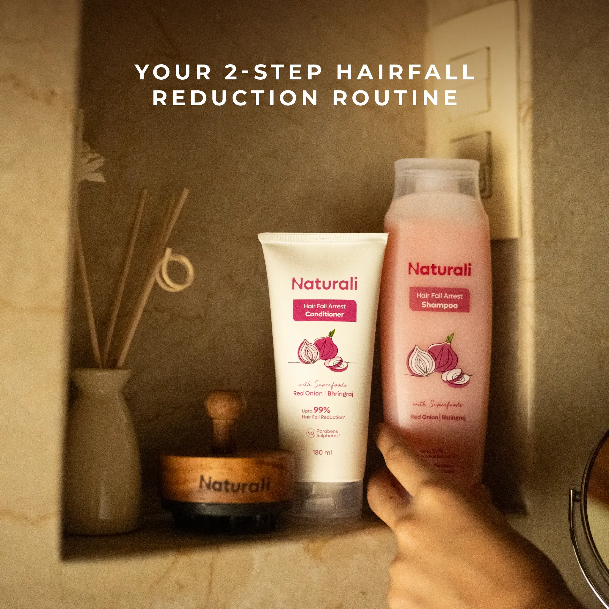 Naturali Hair Fall Arrest Conditioner with Red Onion, Coconut and Bhringraj - Image 6