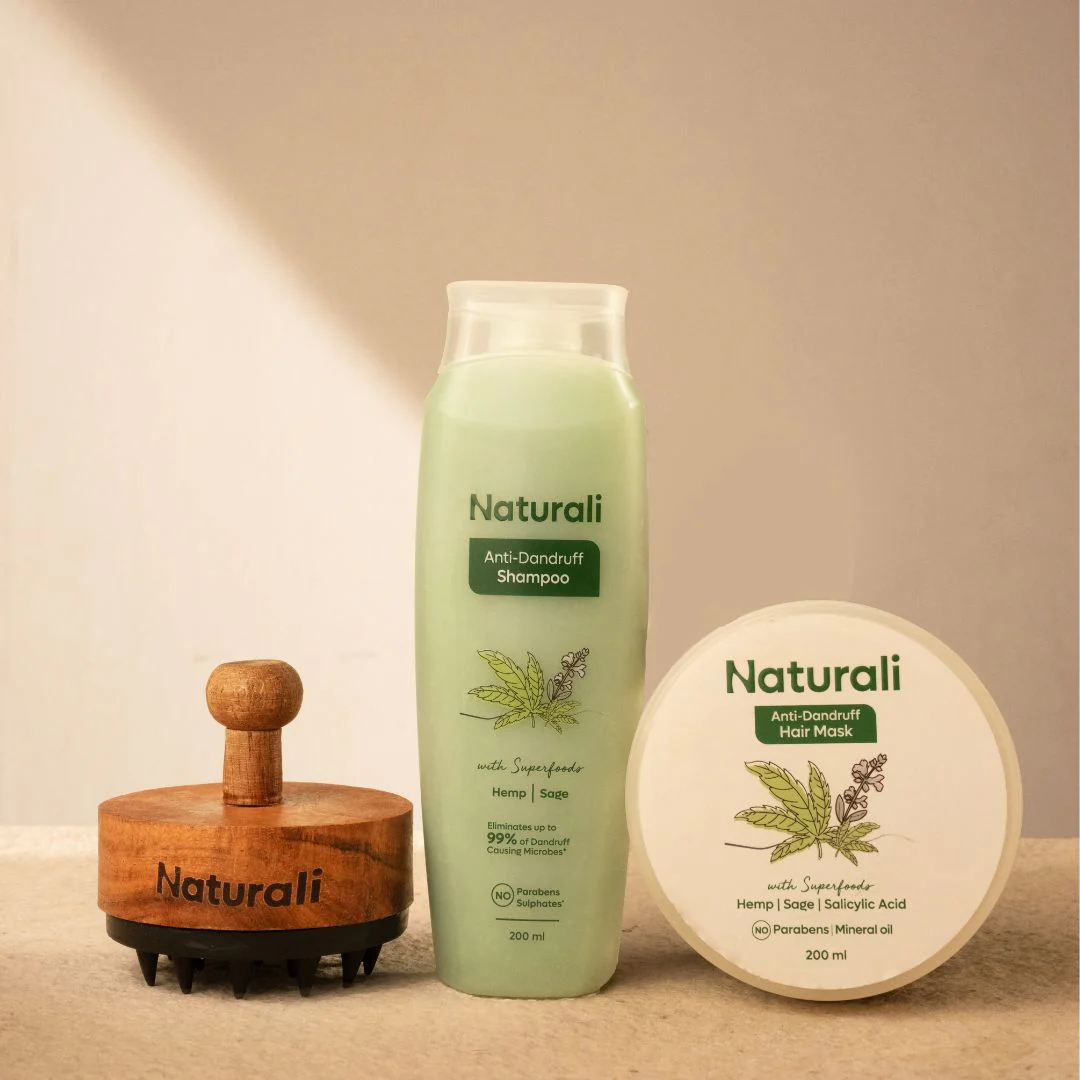 Naturali Hemp Nourishment Combo - Anti-Dandruff Shampoo + Anti-Dandruff Hair Mask + Scalp Massager - Image 9