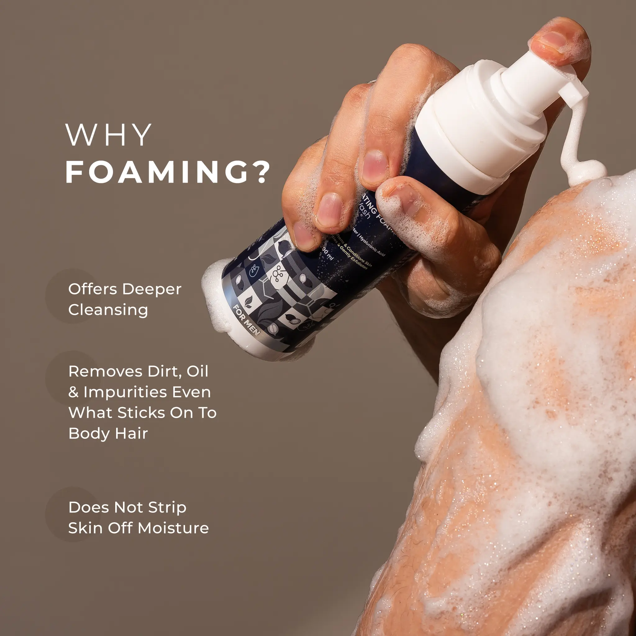 Naturali Hydrating Foaming Body Wash For Men With Green Tea, Shea Butter & Hyaluronic Acid - Image 4
