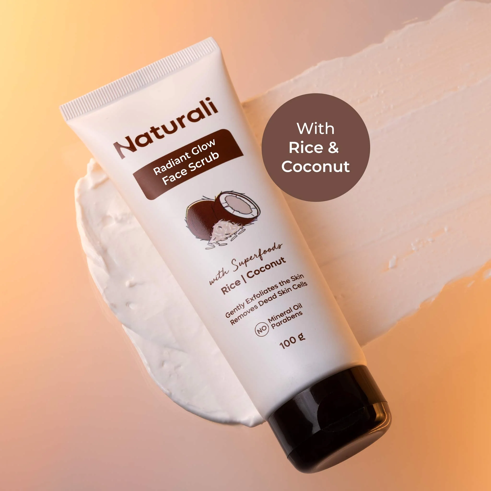 Naturali Radiant Glow Face Scrub With Rice Beads & Coconut - Image 8