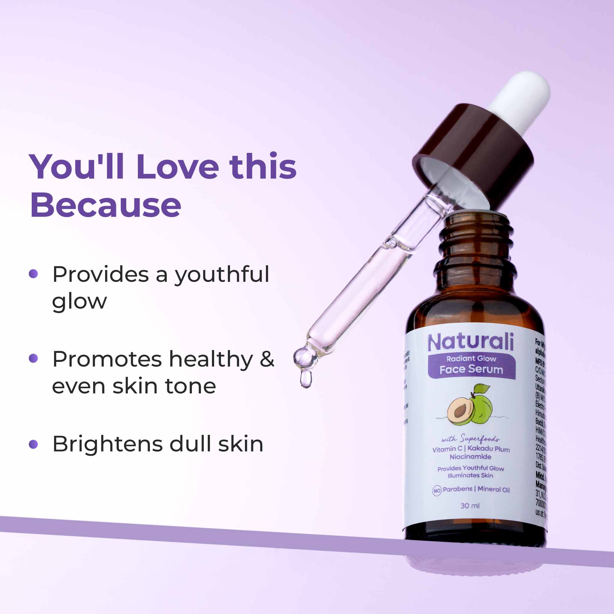 Naturali Radiant Glow Face Serum With Kakadu Plum, Vitamin C & Niacinamide - Image 4