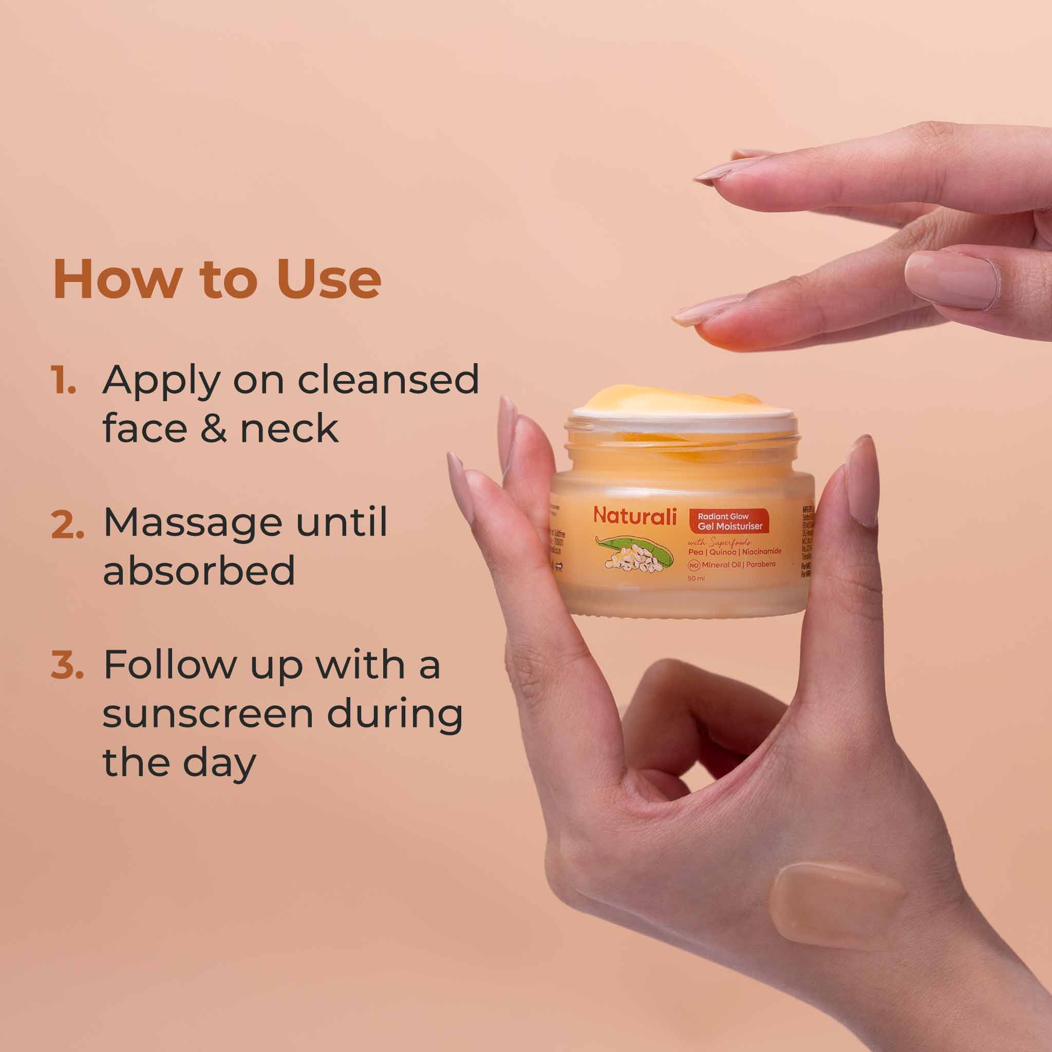 Naturali Radiant Glow Gel Moisturiser With Pea, Quinoa & Niacinamide - Image 6