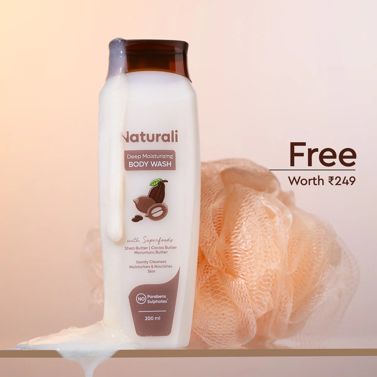 Naturali Shower Essentials - Deep Moisturising Body Wash + Loofah - Image 11