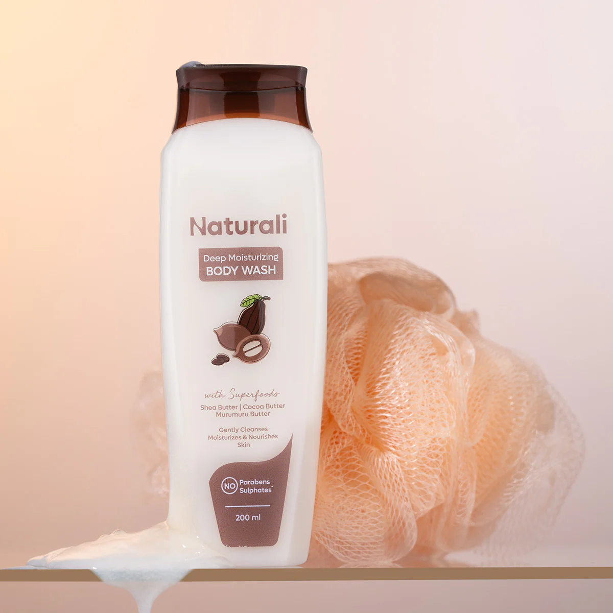 Naturali Shower Essentials - Deep Moisturising Body Wash + Loofah - Image 2
