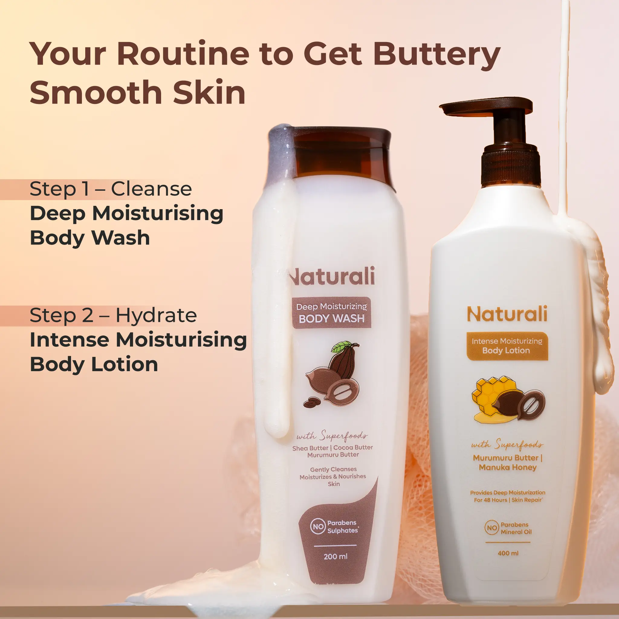 Naturali Shower Essentials - Deep Moisturising Body Wash + Loofah - Image 6