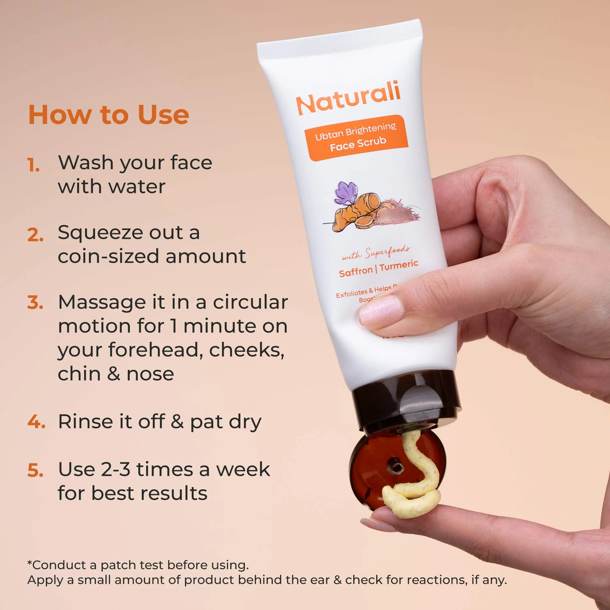 Naturali Ubtan Brightening Face Scrub With Saffron, Turmeric & Sandalwood - Image 7