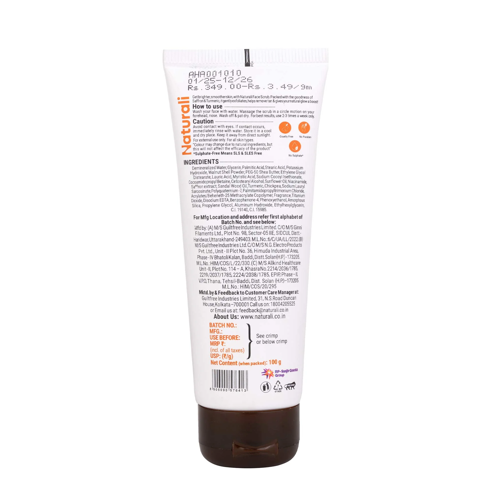 Naturali Ubtan Brightening Face Scrub With Saffron, Turmeric & Sandalwood - Image 8